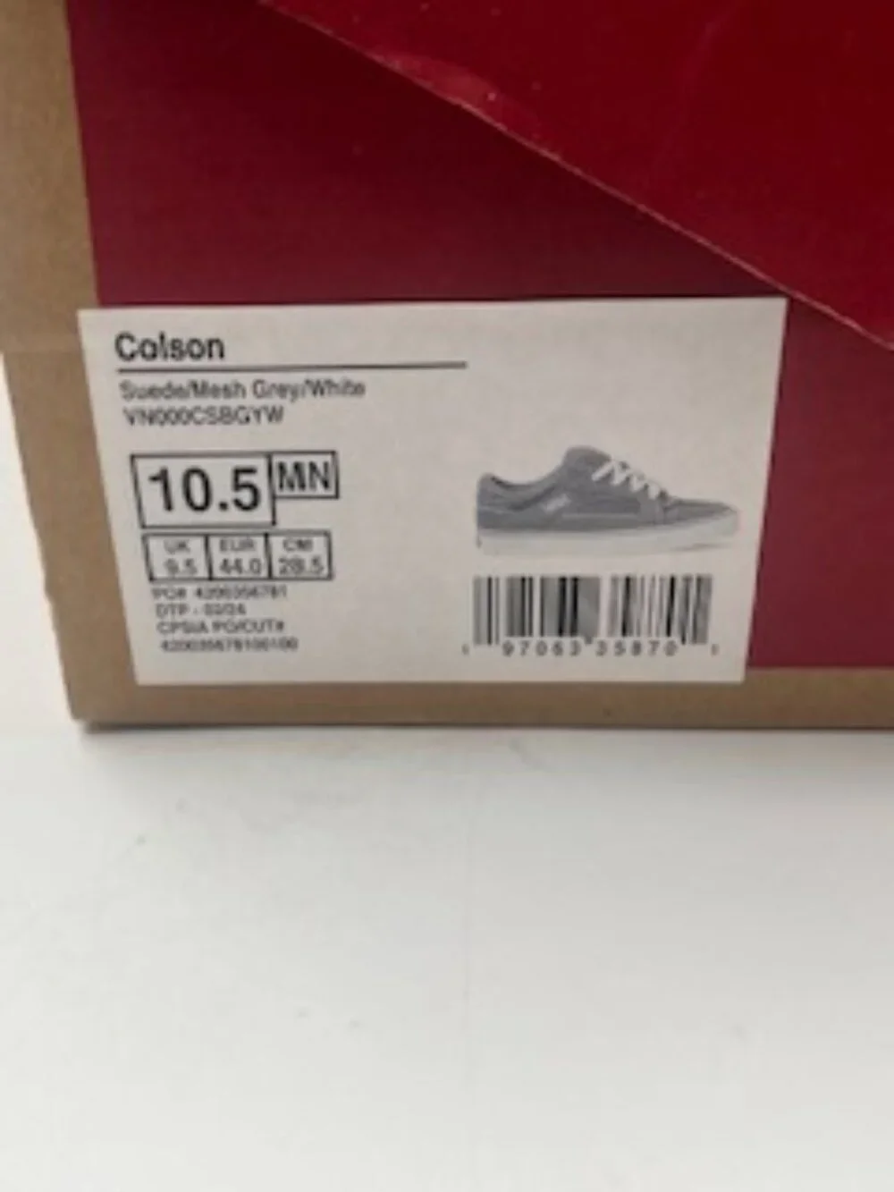 New Vans‎ Colson Gray Retro Suede Sneakers Size 10.5 Low top NIB